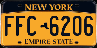 NY license plate FFC6206