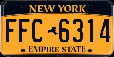 NY license plate FFC6314