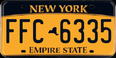 NY license plate FFC6335