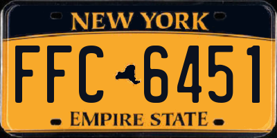 NY license plate FFC6451