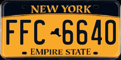 NY license plate FFC6640