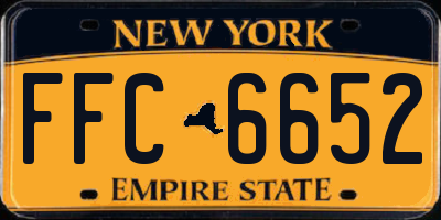 NY license plate FFC6652