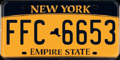 NY license plate FFC6653