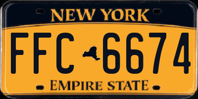 NY license plate FFC6674