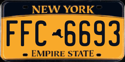 NY license plate FFC6693