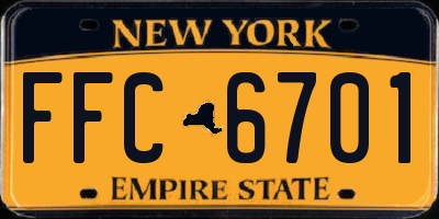 NY license plate FFC6701