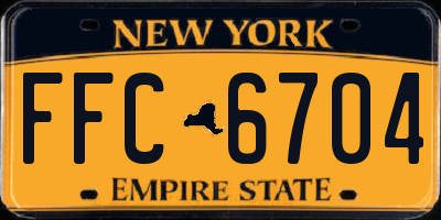 NY license plate FFC6704