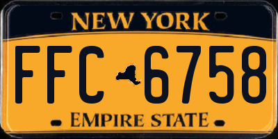 NY license plate FFC6758