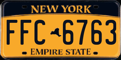 NY license plate FFC6763