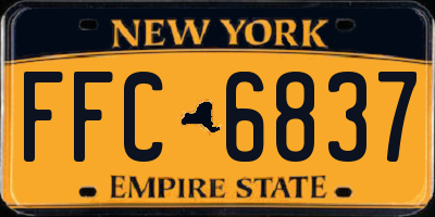 NY license plate FFC6837