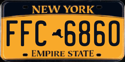 NY license plate FFC6860