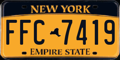 NY license plate FFC7419