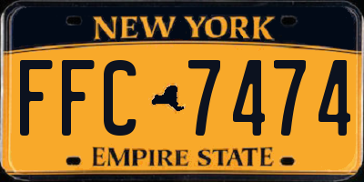 NY license plate FFC7474
