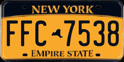 NY license plate FFC7538