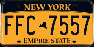 NY license plate FFC7557