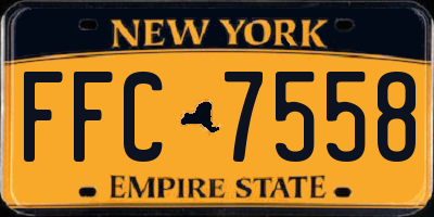 NY license plate FFC7558