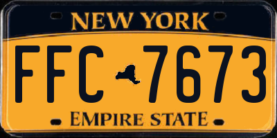 NY license plate FFC7673