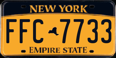 NY license plate FFC7733