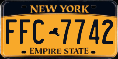 NY license plate FFC7742