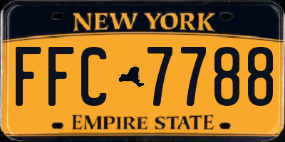 NY license plate FFC7788