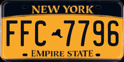 NY license plate FFC7796
