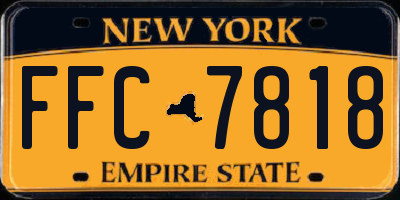 NY license plate FFC7818