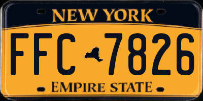 NY license plate FFC7826