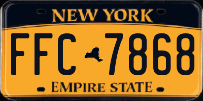 NY license plate FFC7868