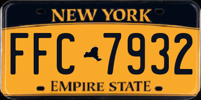 NY license plate FFC7932