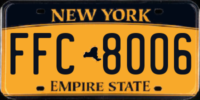 NY license plate FFC8006