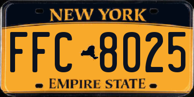 NY license plate FFC8025