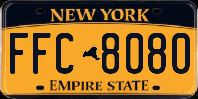 NY license plate FFC8080