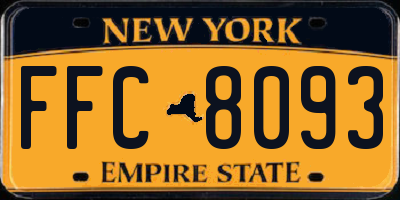 NY license plate FFC8093