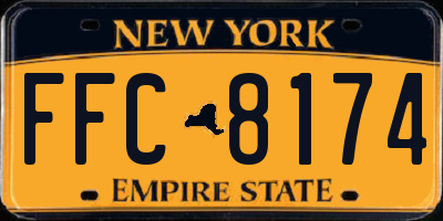 NY license plate FFC8174