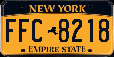NY license plate FFC8218