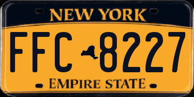 NY license plate FFC8227