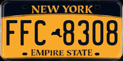 NY license plate FFC8308
