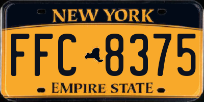 NY license plate FFC8375