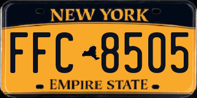 NY license plate FFC8505