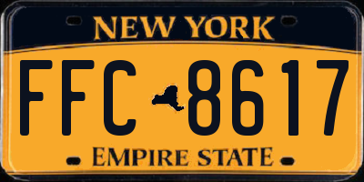 NY license plate FFC8617