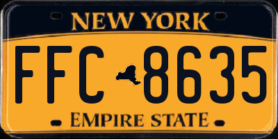 NY license plate FFC8635