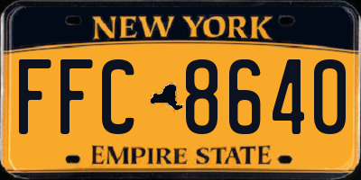 NY license plate FFC8640