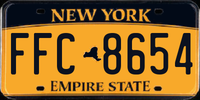NY license plate FFC8654
