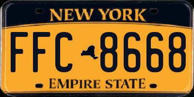 NY license plate FFC8668