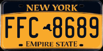 NY license plate FFC8689