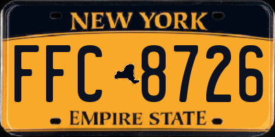 NY license plate FFC8726