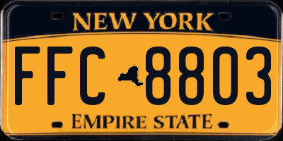 NY license plate FFC8803