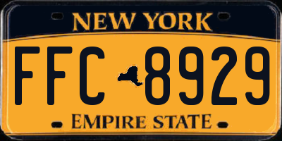 NY license plate FFC8929