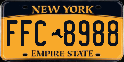NY license plate FFC8988