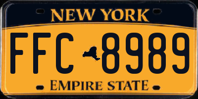 NY license plate FFC8989